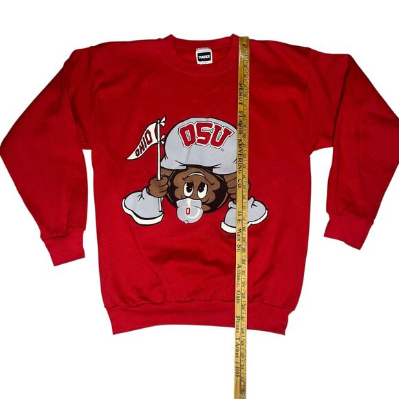 Vintage Tultex 90s OSU Brutus buckeye graphic crewneck sweatshirt red size XL - Picture 4 of 8
